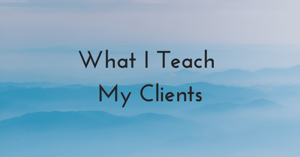 What I Teach My Clients